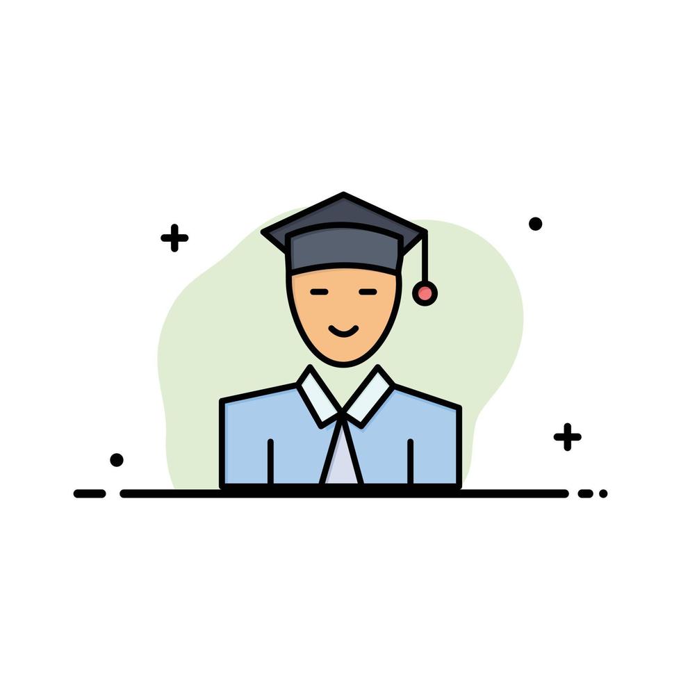 Student Education Graduate Learning  Business Flat Line Filled Icon Vector Banner Template