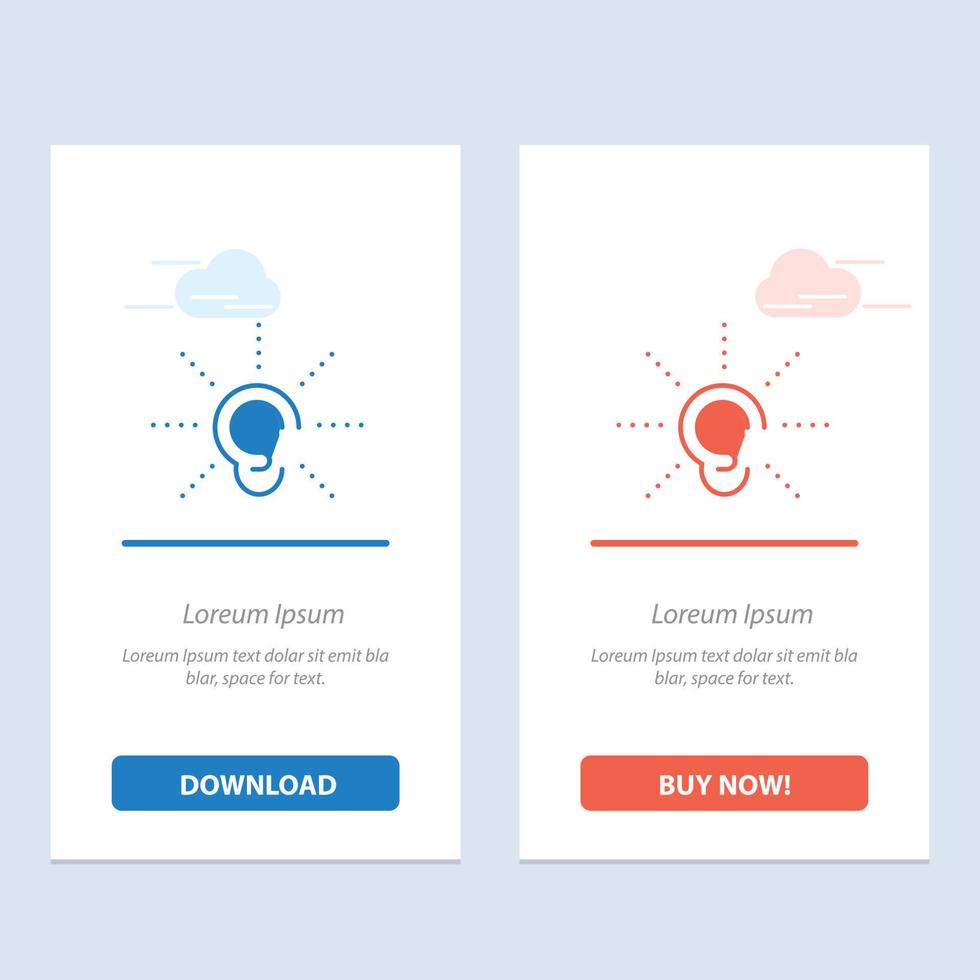 Awareness Ear Hear Hearing Listen  Blue and Red Download and Buy Now web Widget Card Template vector