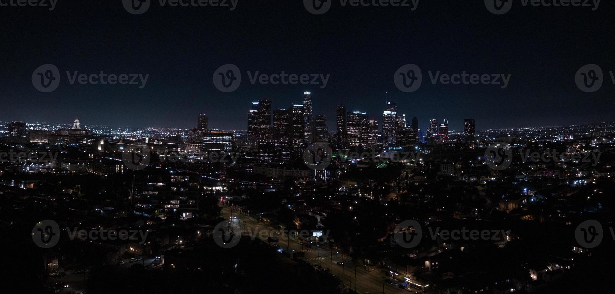 Los Angeles downtown buildings at night photo