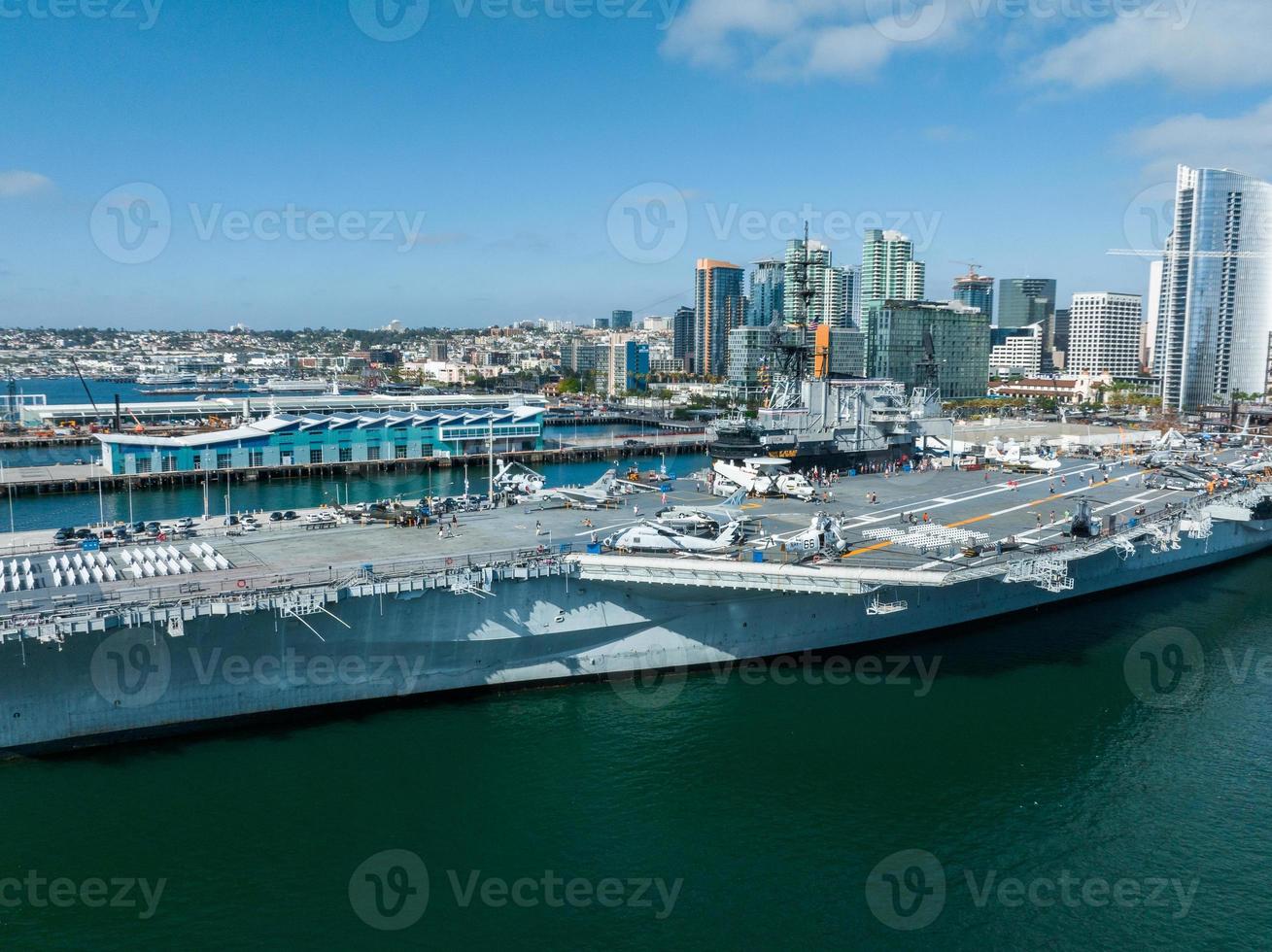 Mighty USS Midway - an aircraft carrier of the United States Navy, the lead ship of its class. photo
