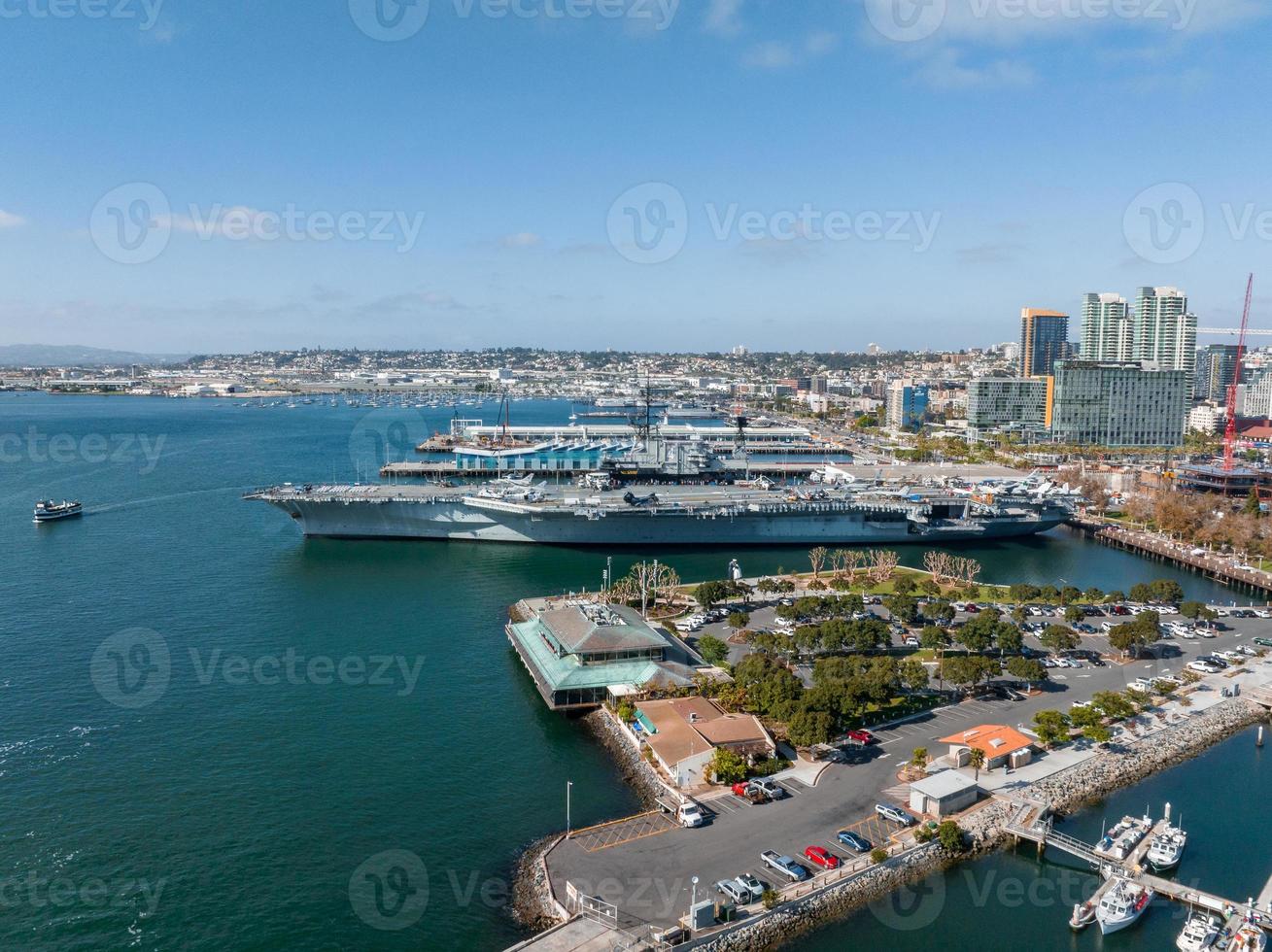 Mighty USS Midway - an aircraft carrier of the United States Navy, the lead ship of its class. photo