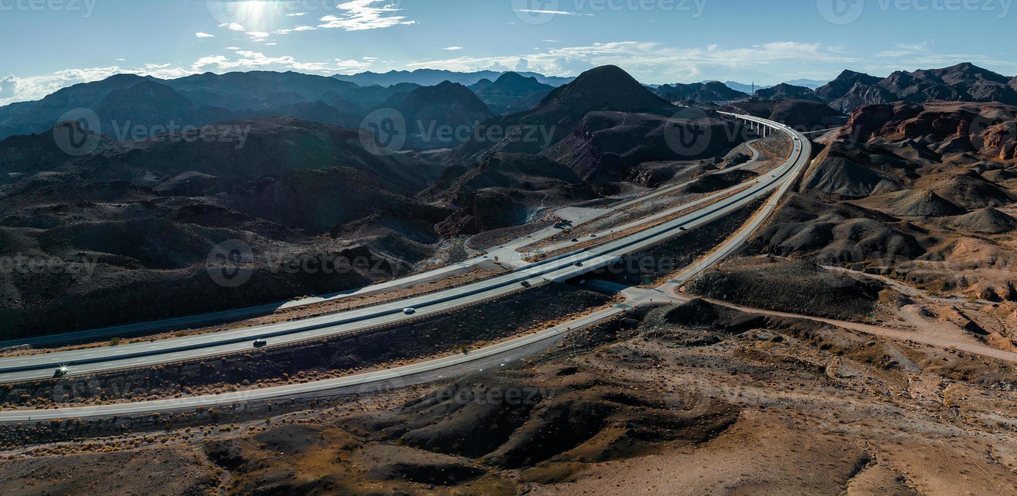 Aerial view of highway in California, United States. photo