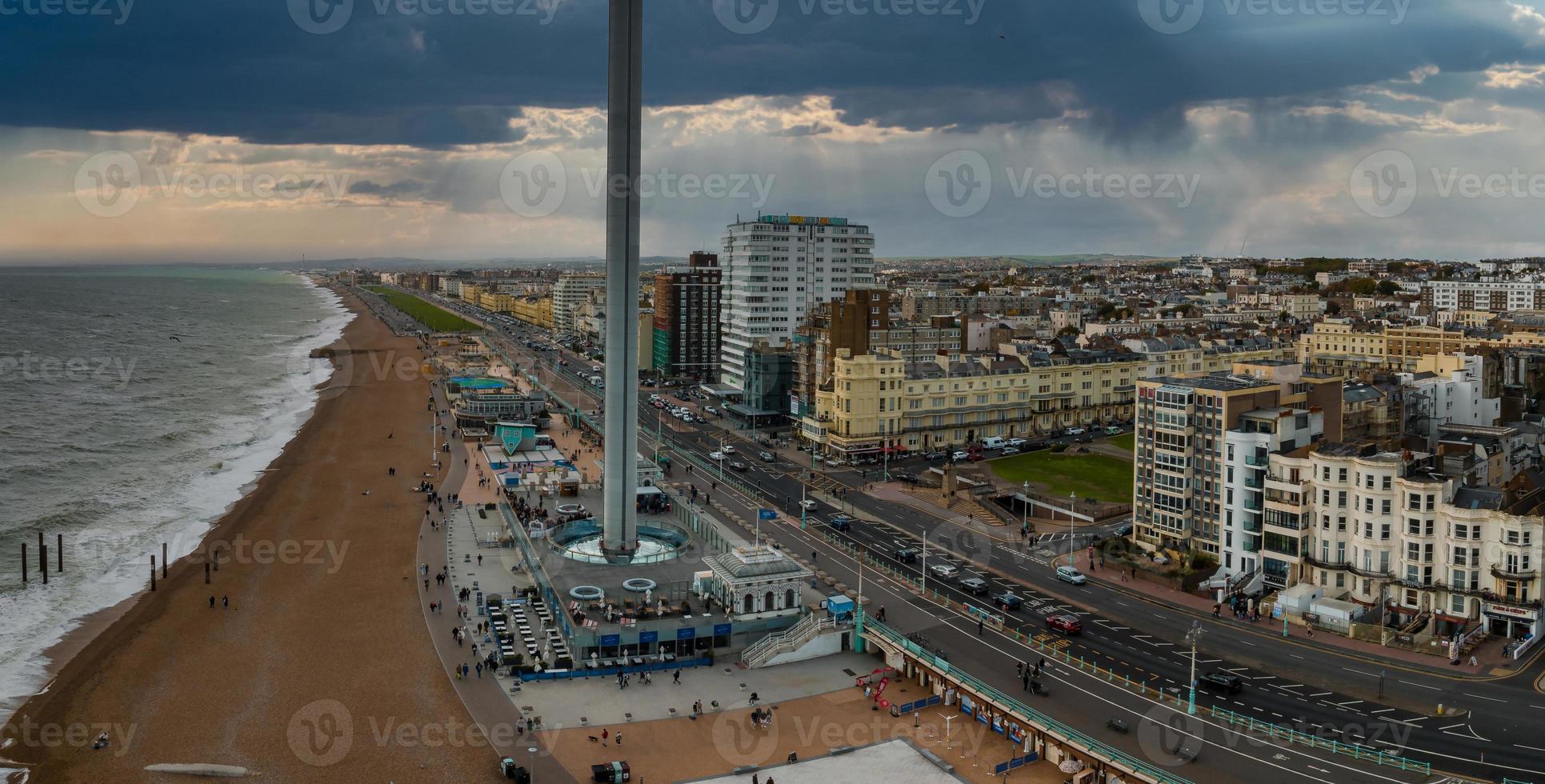 Aerial view of British Airways i360 observation deck in Brighton, UK. photo