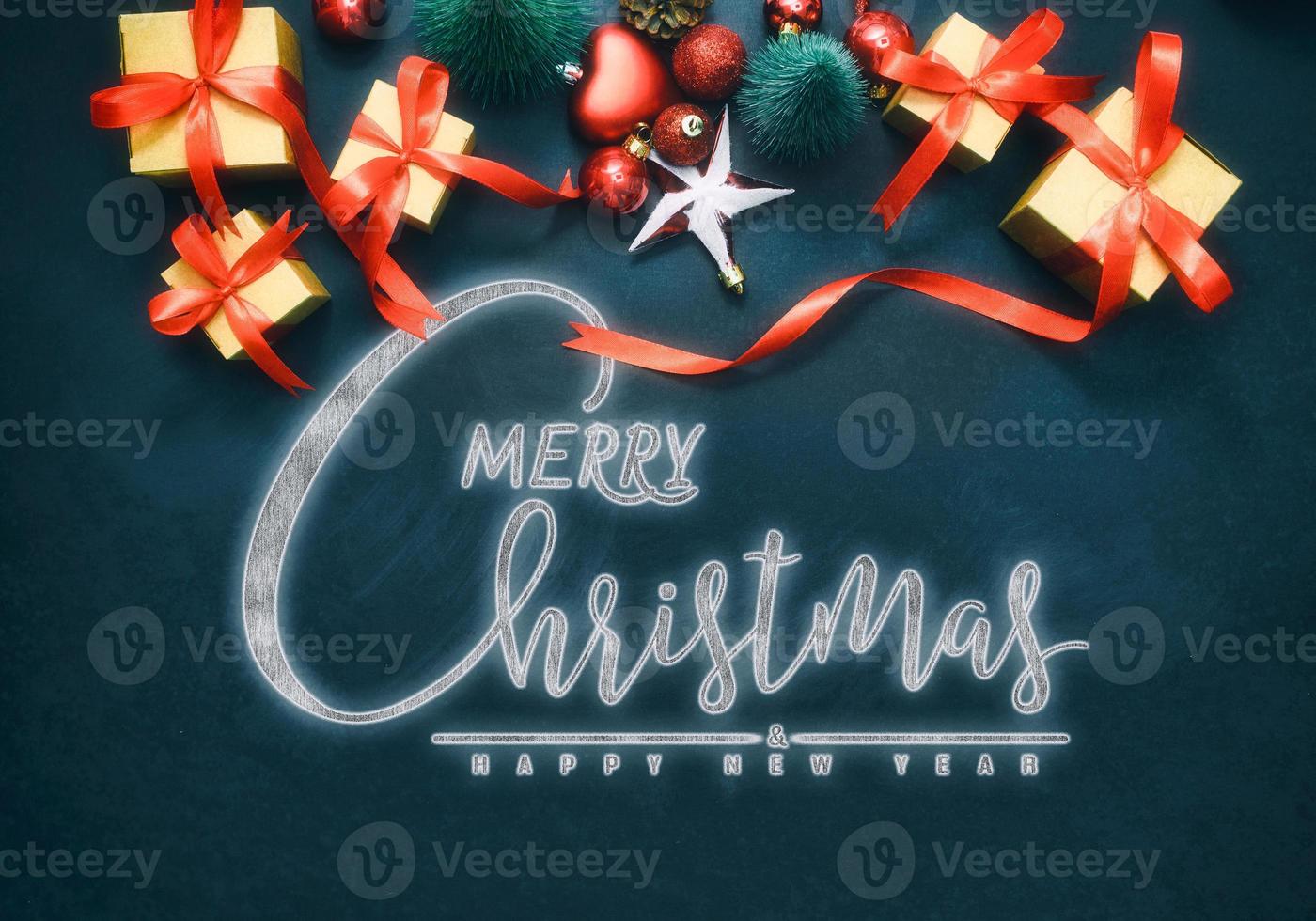 Merry Christmas and happy new year concept, Closeup Christmasball  with bokeh, Xmas holiday background. photo
