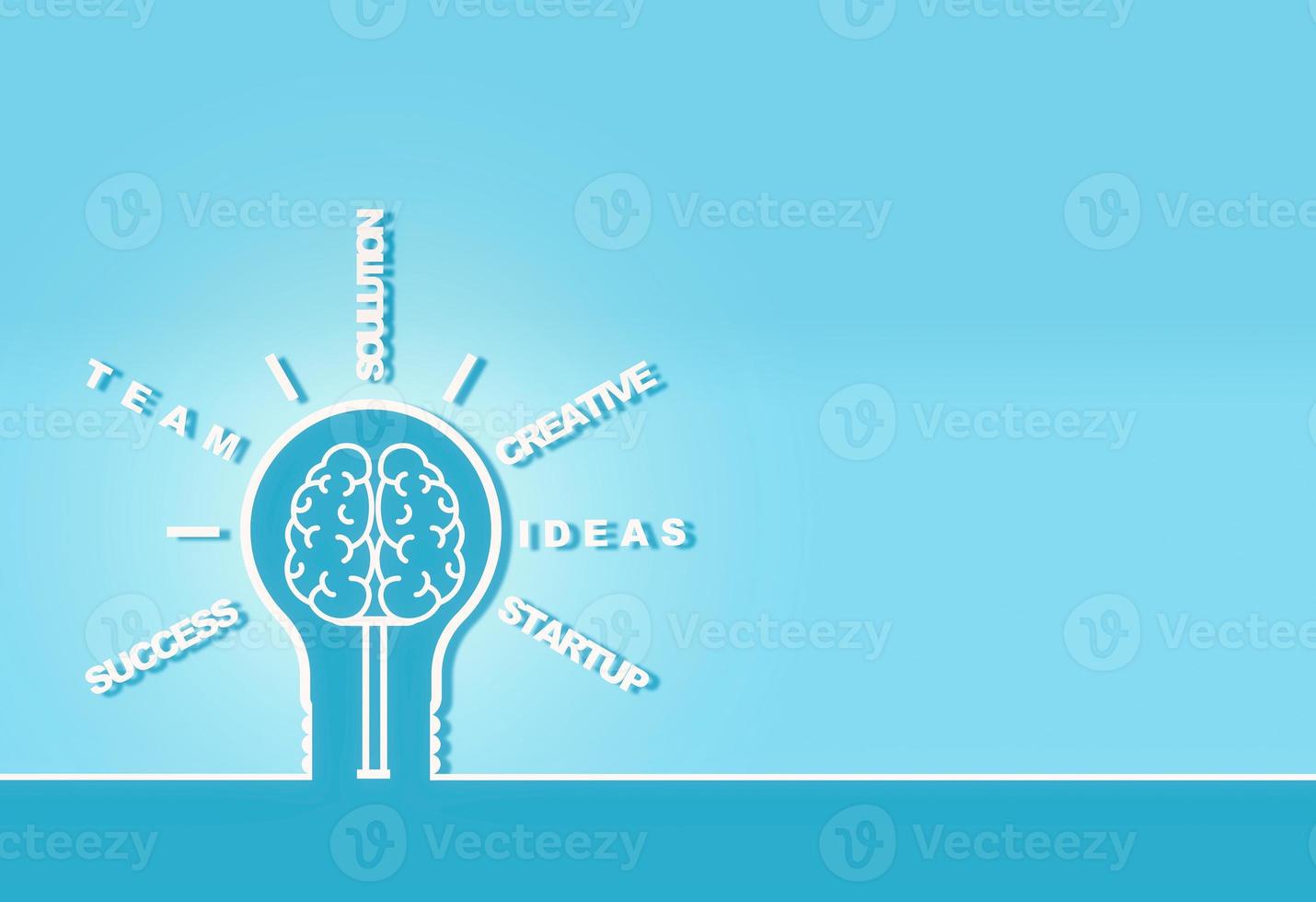 creative idea concept. light bulb brain colorful icon. photo