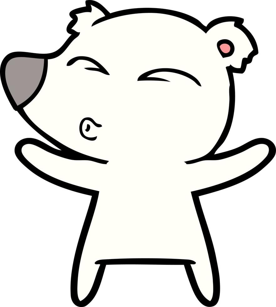 personaje de oso polar vectorial en estilo de dibujos animados vector