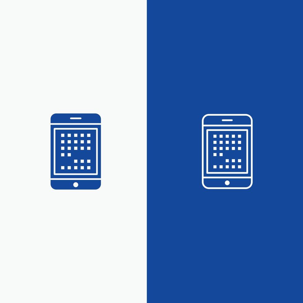 Phone Computer Device Digital Ipad Mobile Line and Glyph Solid icon Blue banner Line and Glyph Solid vector