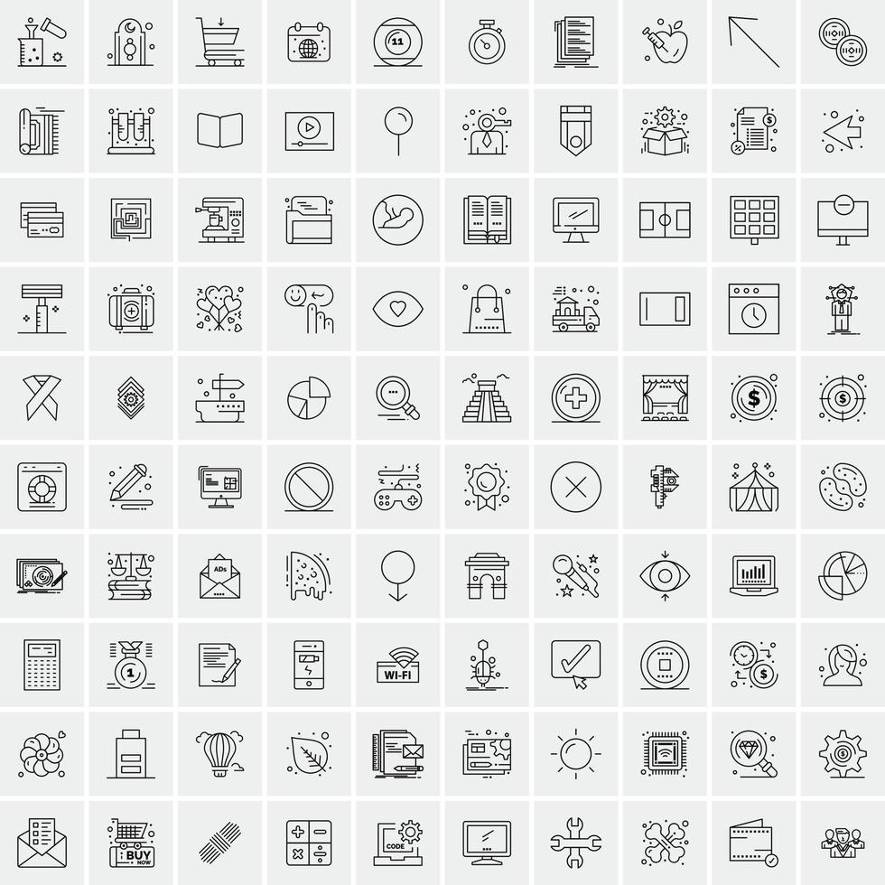 100 Solid Business Icons for web and Print Material vector
