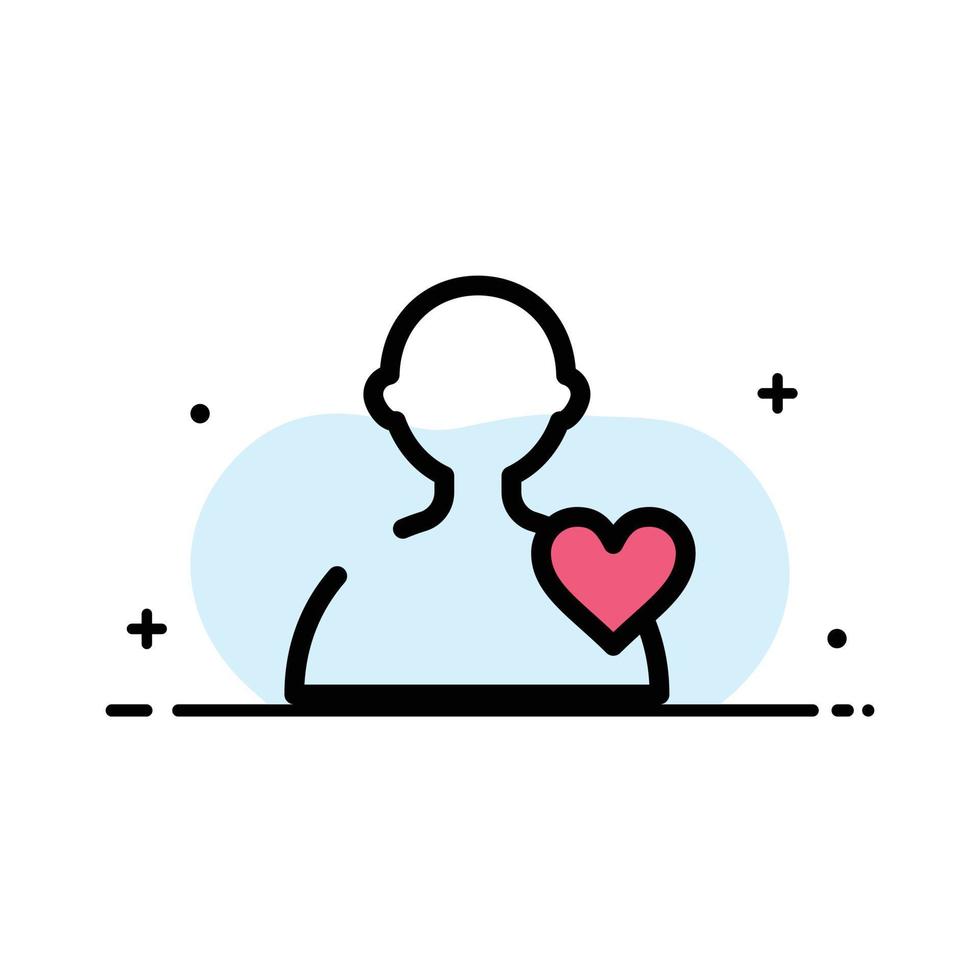 User Love Heart  Business Flat Line Filled Icon Vector Banner Template