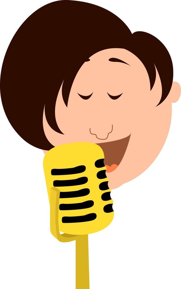 Singer, illustration, vector on white background.