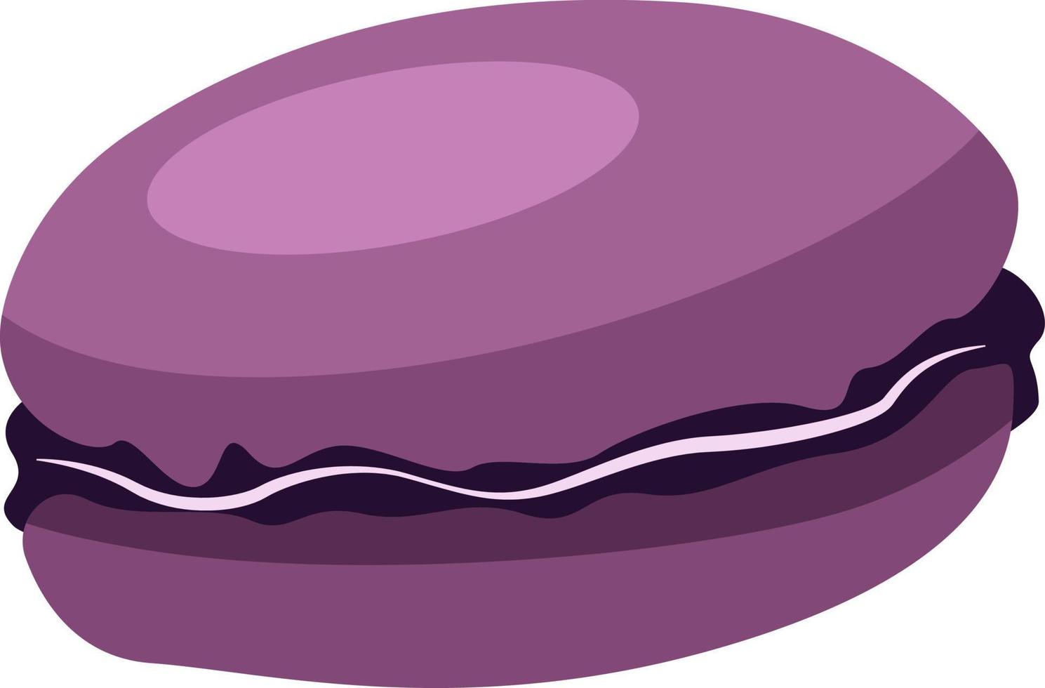 Macarrón púrpura, ilustración, vector sobre fondo blanco.