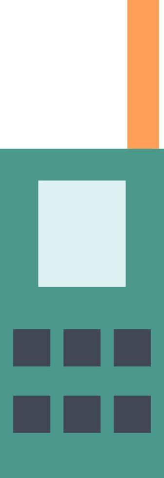 Old green mobile phone, illustration, vector, on a white background. vector