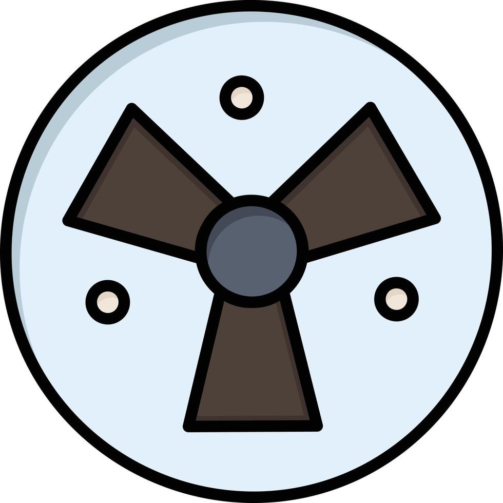 Radiation Warning Medical Fan  Flat Color Icon Vector icon banner Template