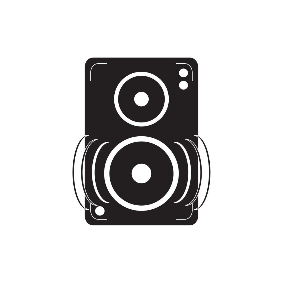 speaker amplifier noise melody sound music silhouette style icon vector