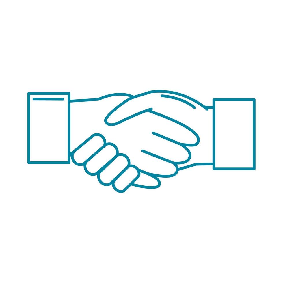 happy friendship day celebration handshake relation gesture line style icon vector