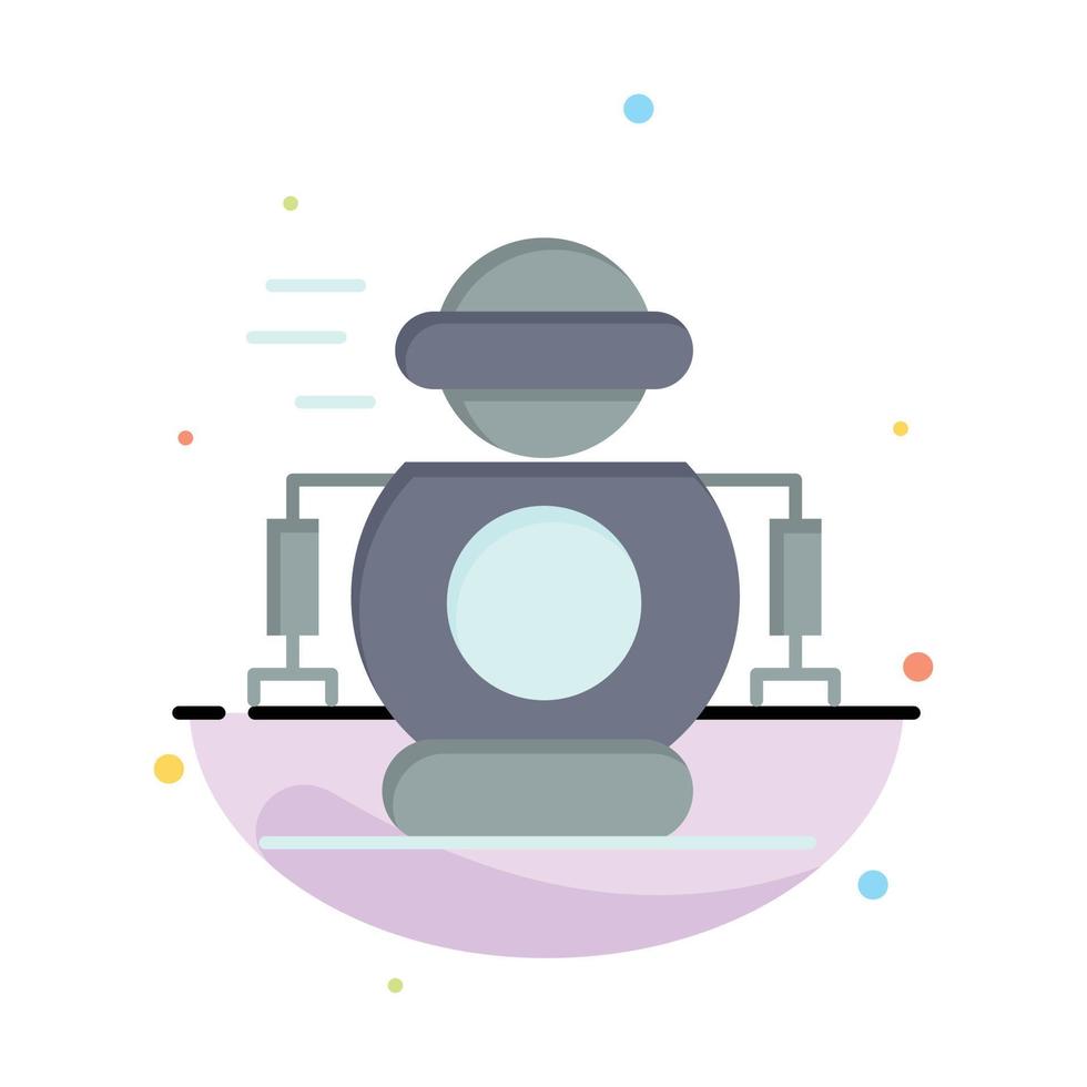 Human Technology Robotic Robot Abstract Flat Color Icon Template vector