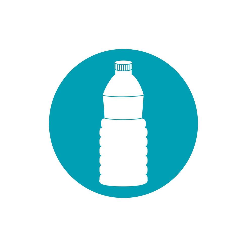 drinks plastic bottle water hydration blue block style icon vector