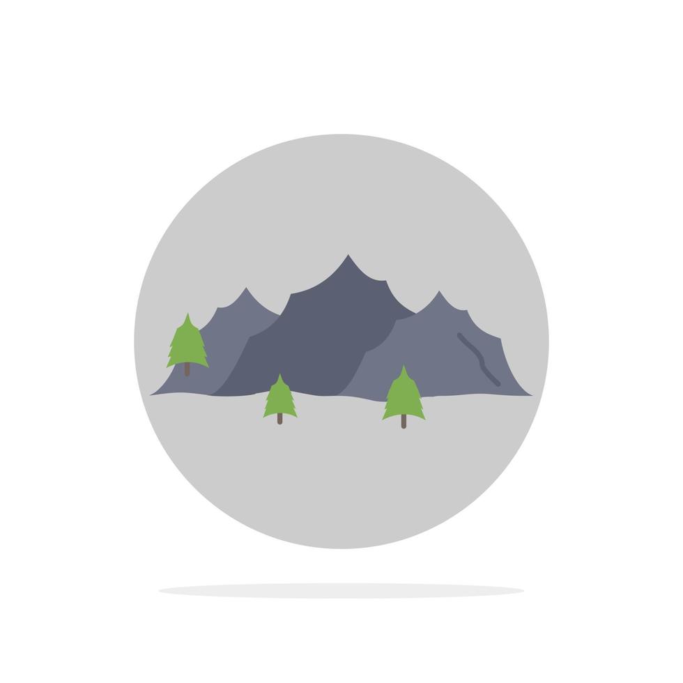 mountain landscape hill nature tree Flat Color Icon Vector