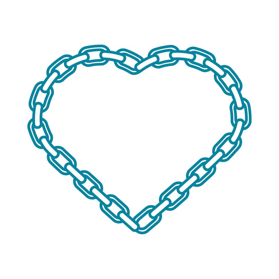 happy friendship day celebration heart shaped chain line style icon vector