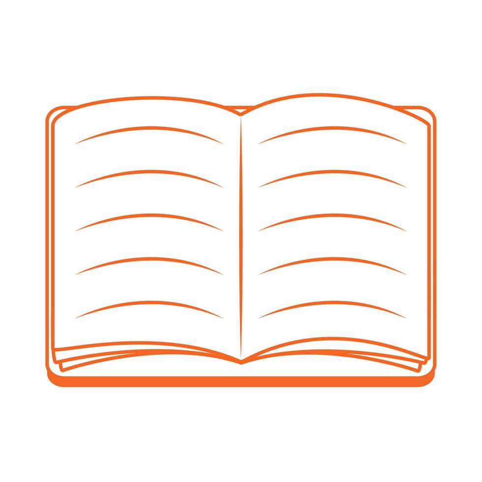 libro abierto leer educación en el hogar línea color estilo icono vector