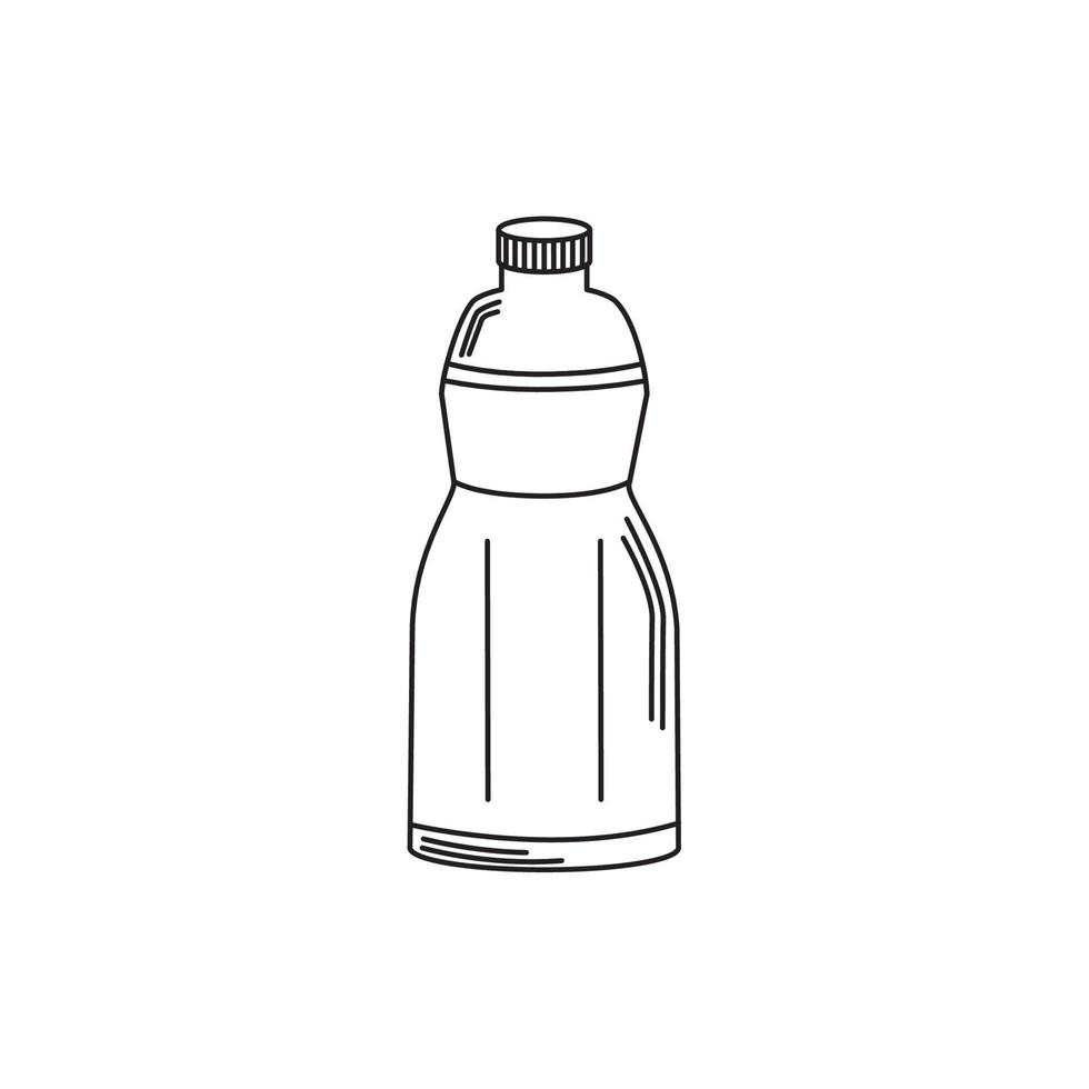bebidas botella de plástico frescura líquido línea estilo icono vector