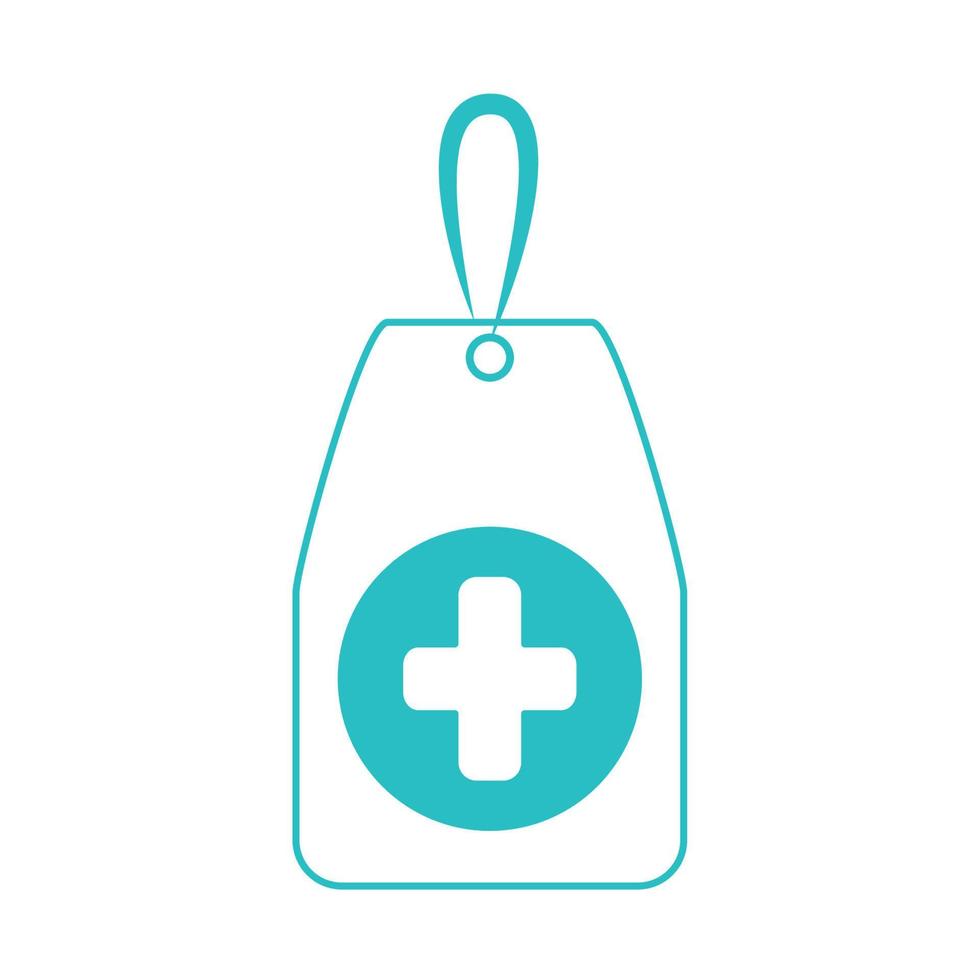 online doctor, medical tag protection covid 19, line style icon vector