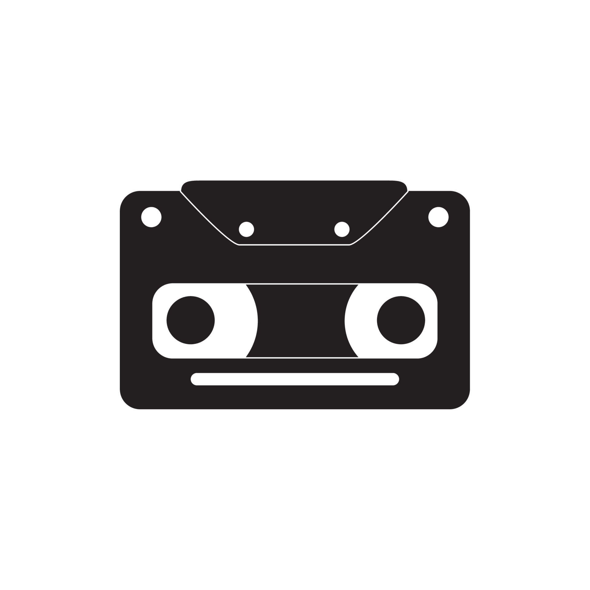 vintage cassette tape melody sound music silhouette style icon 13433996