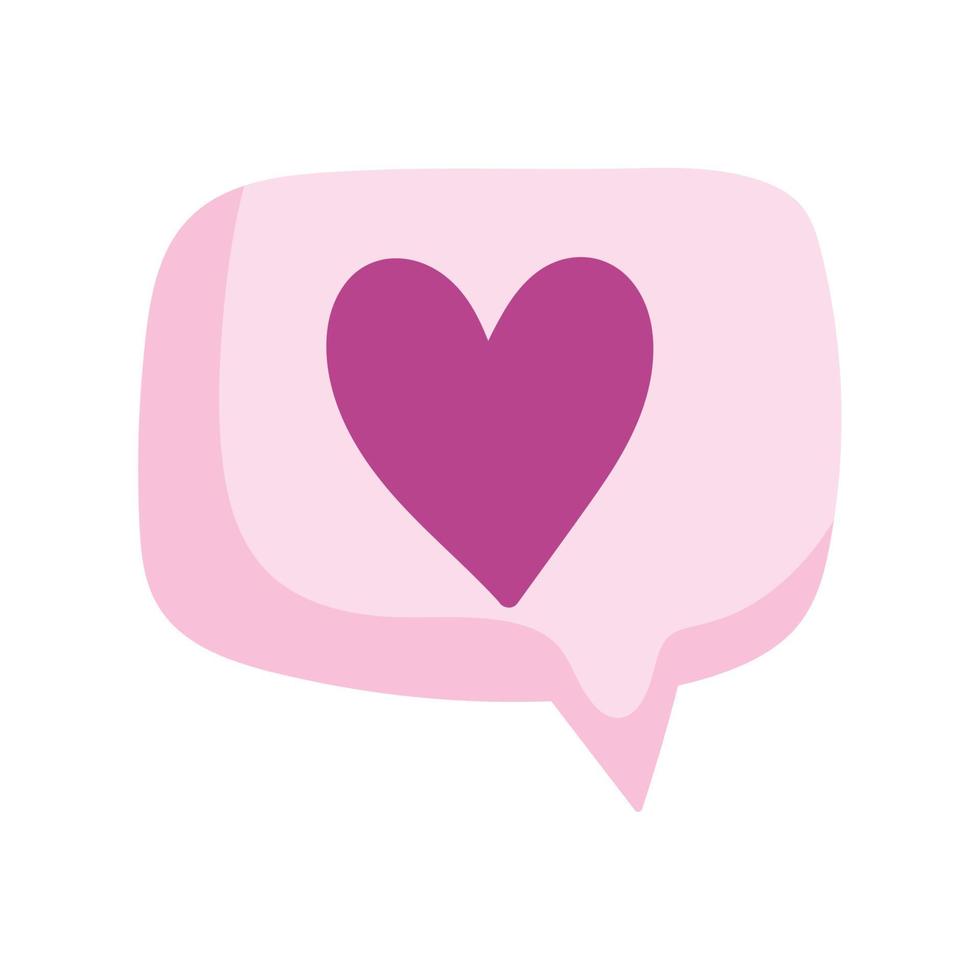 speech bubble heart love romantic cartoon isolated icon vector