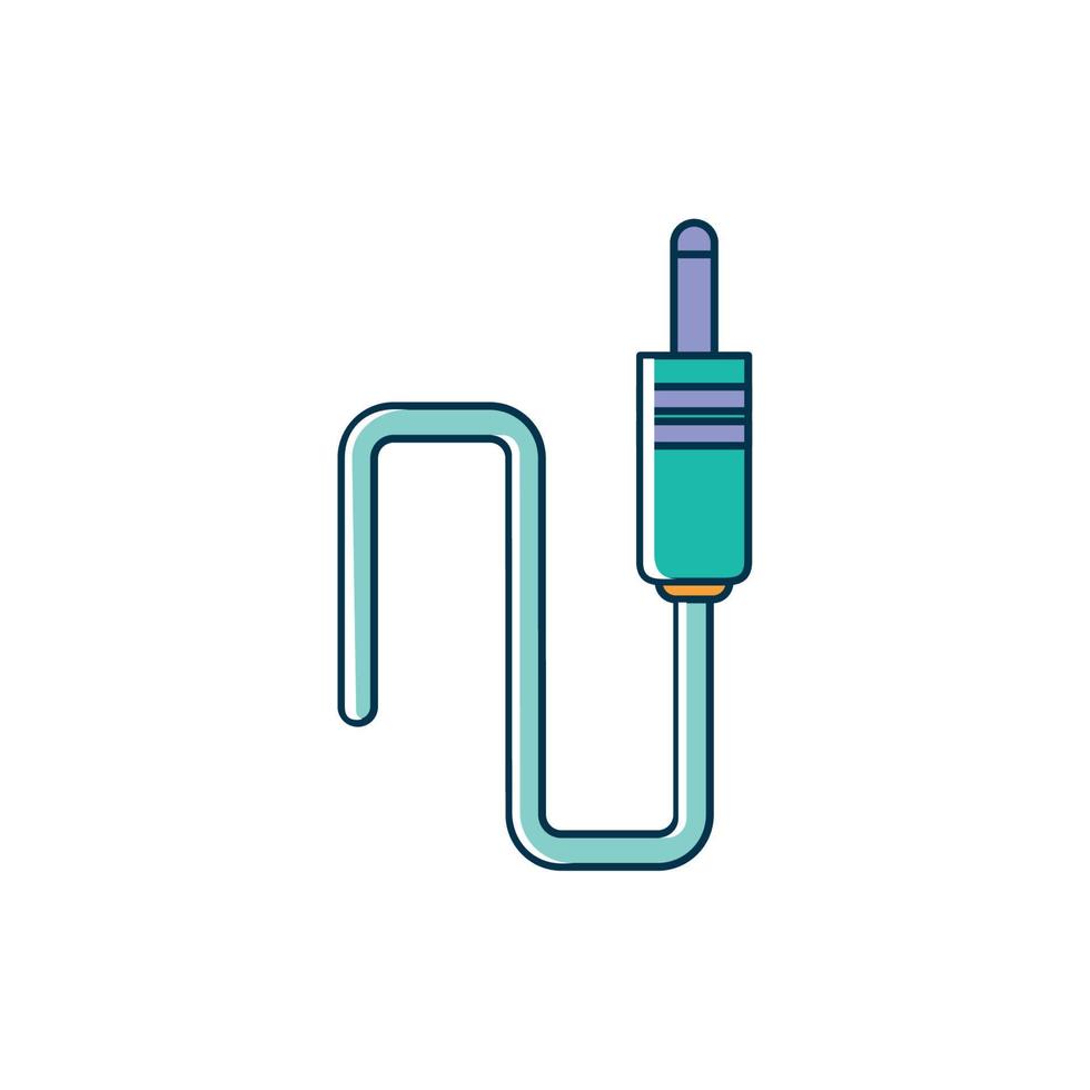 plug cable audio melody sound music line and fill style vector