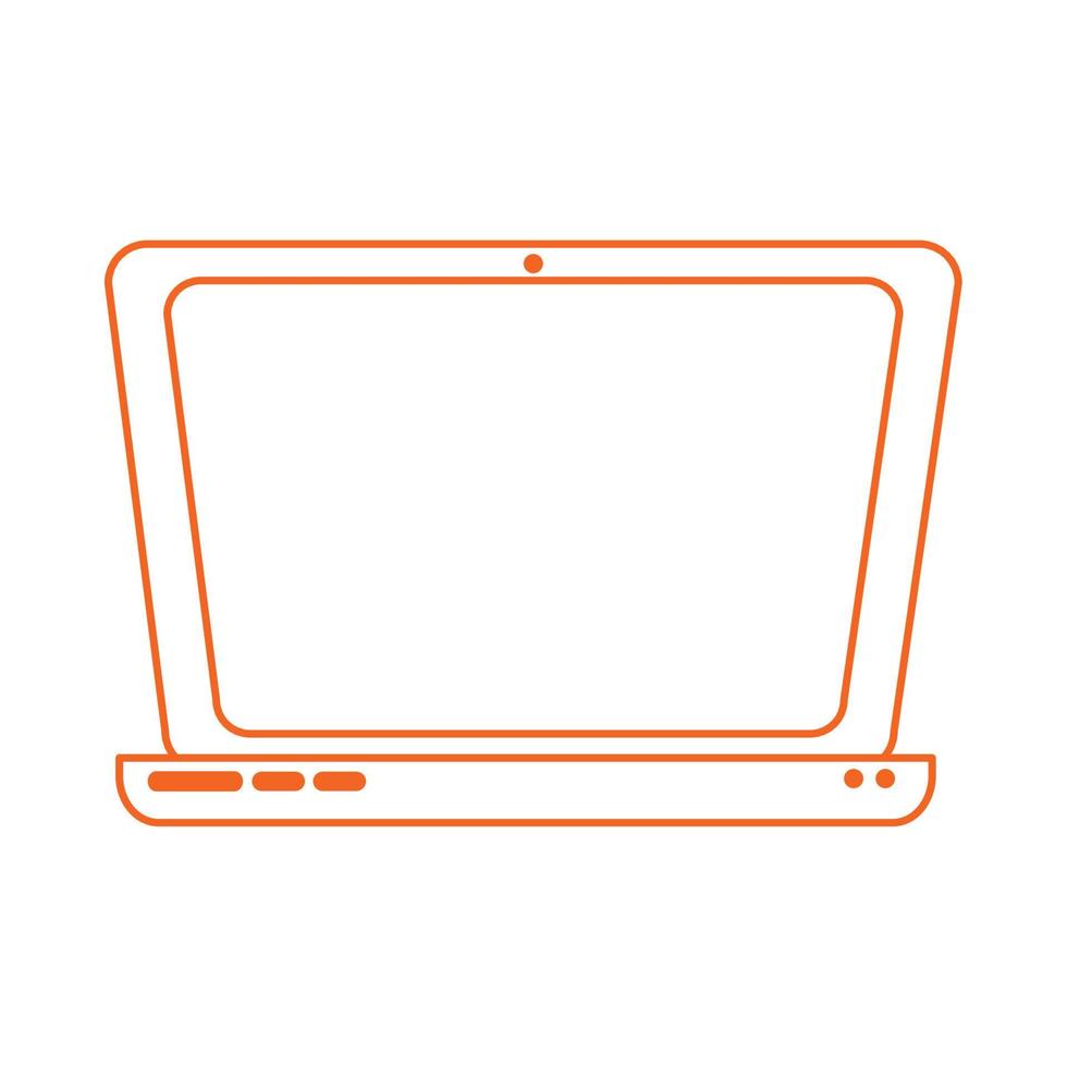 laptop computer technology virtual home education line color style icon vector