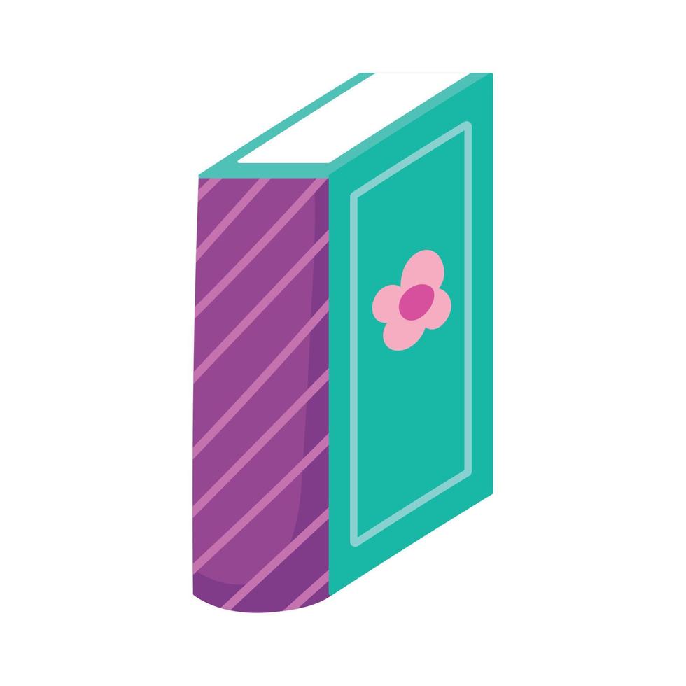 book day, standing thin book isolated icon vector