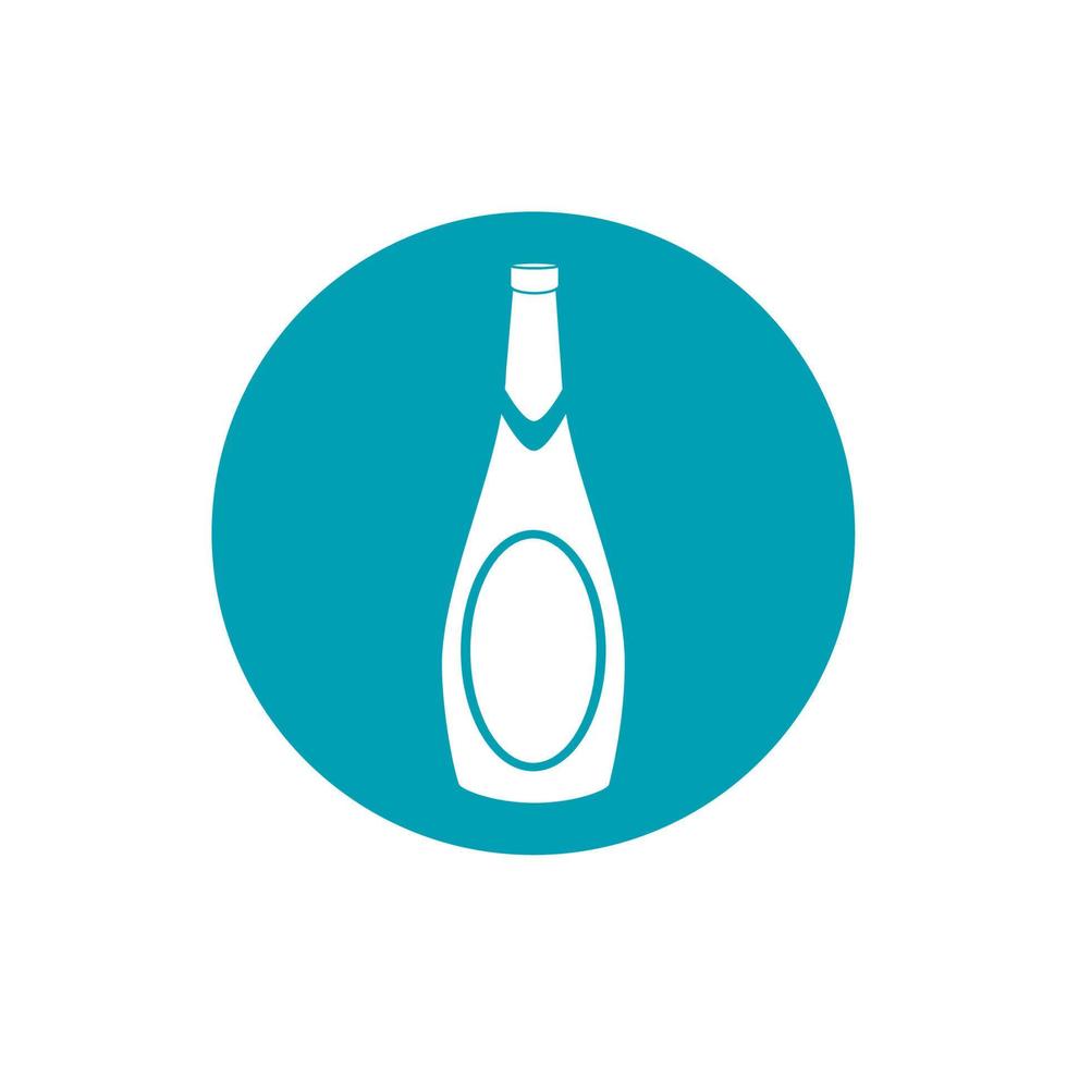 drinks alcoholic beverage bottle etiquette blue block style icon vector
