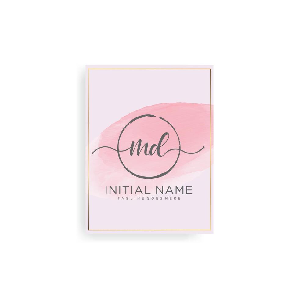MD Letter Initial with Royal Template.elegant with crown logo vector