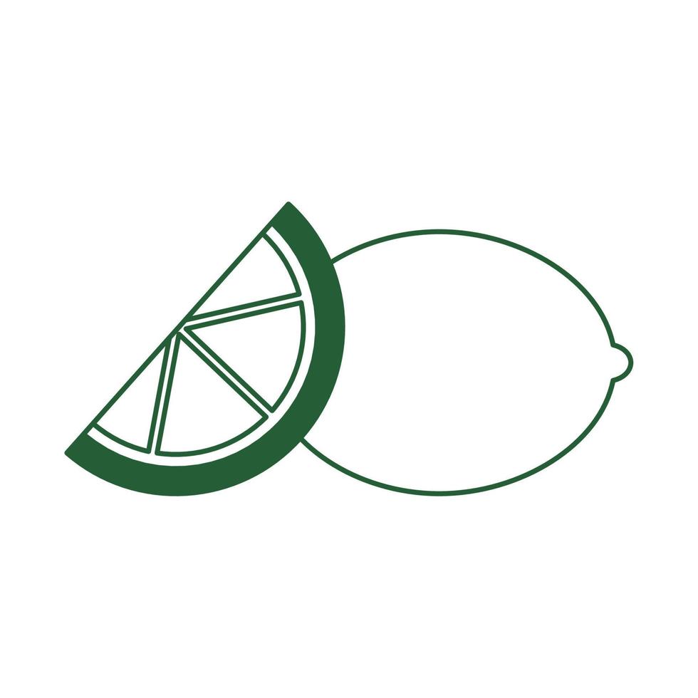 icono de estilo de línea tropical de frutas cítricas de limón vector