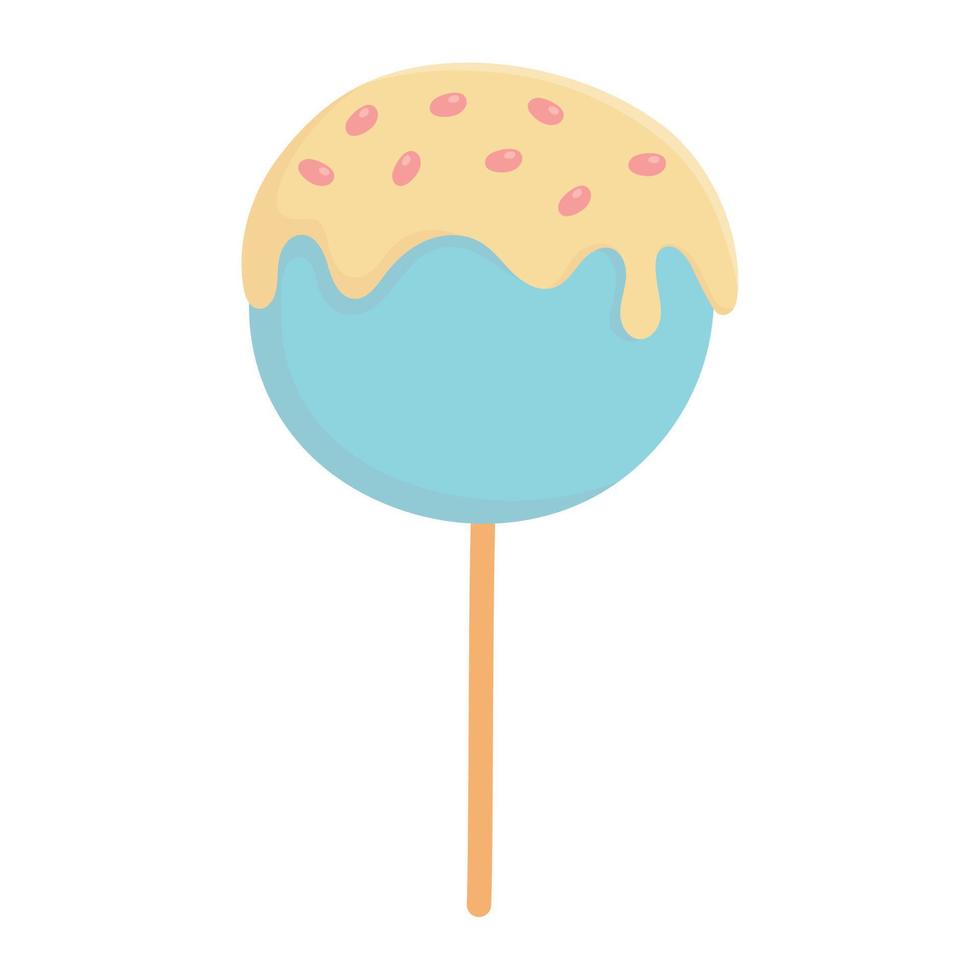 happy birthday sweet candy in stick confectionery isolated icon vector