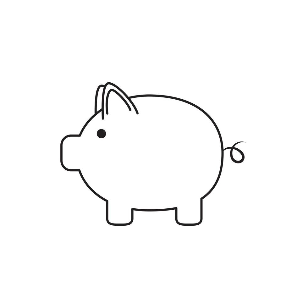 piggy bank saving money business financial line style icon vector