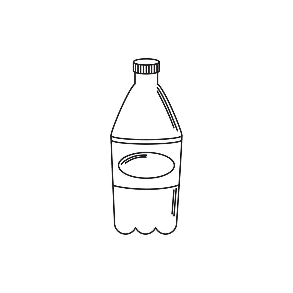 bebidas botella de plástico refresco refresco estilo línea icono vector