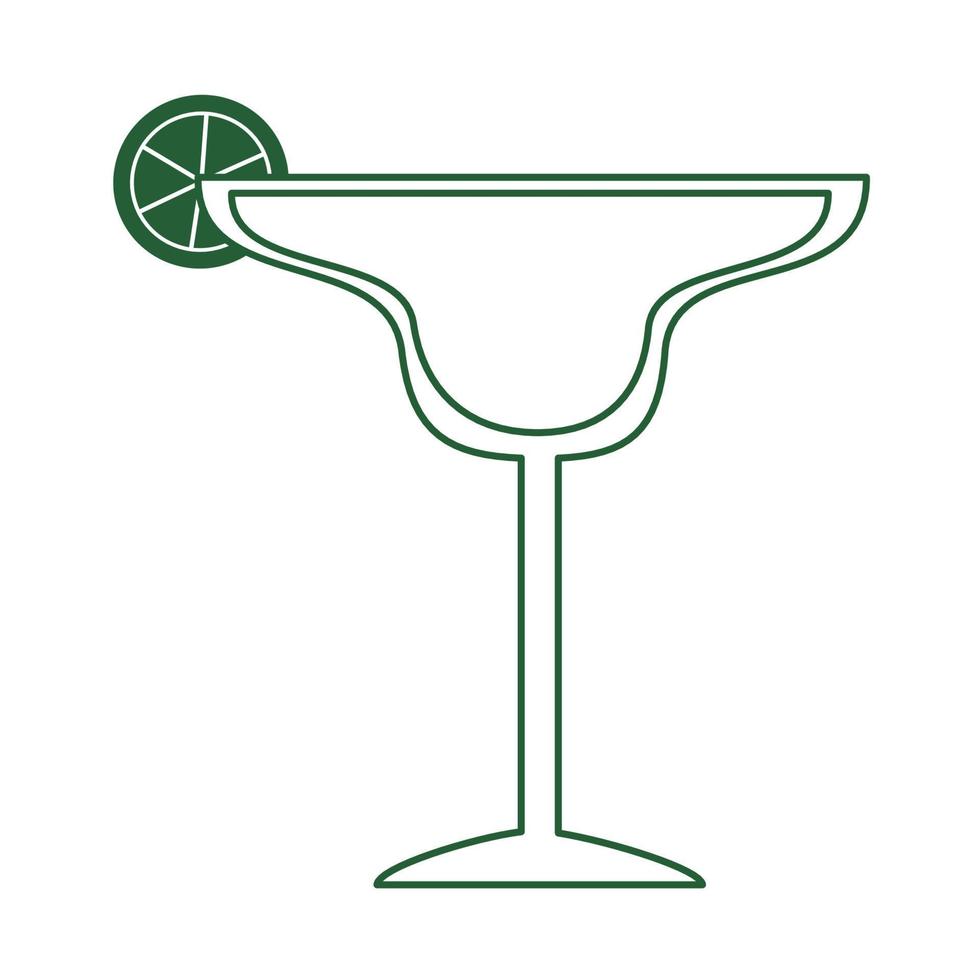 tequila cocktail with lime cinco de mayo mexican celebration line style icon vector