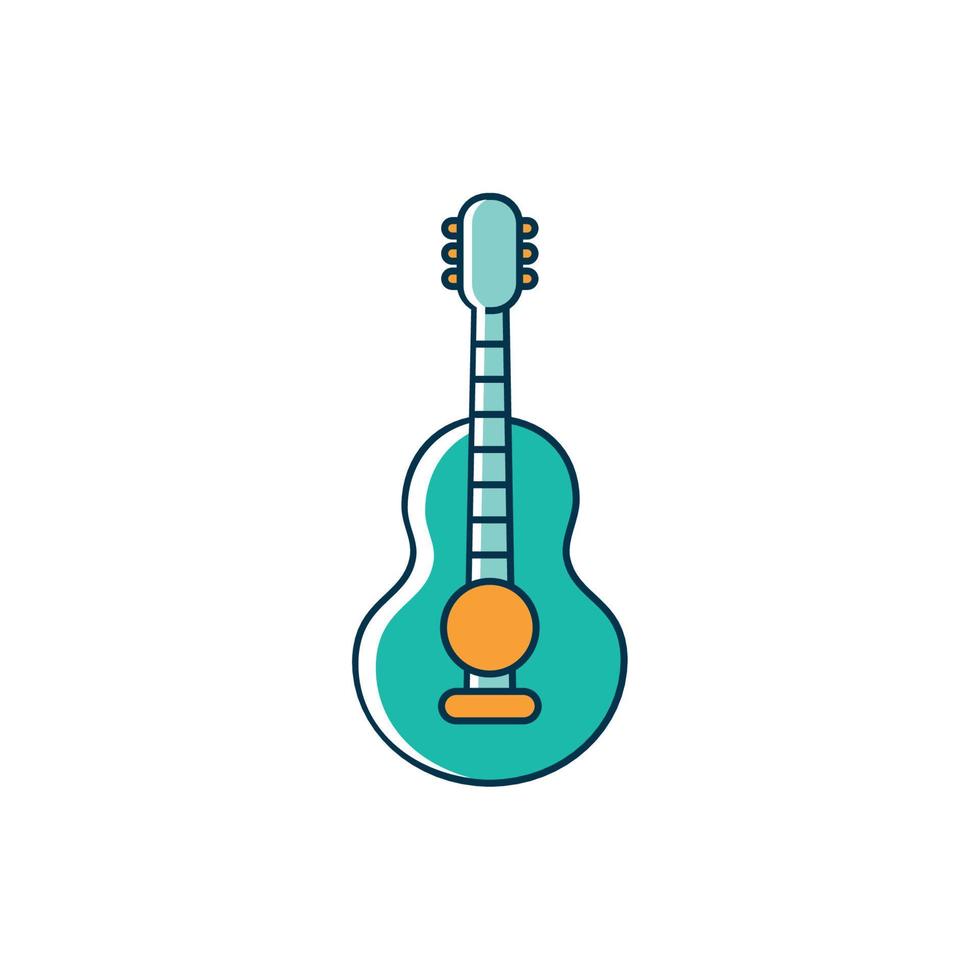 classic guitar string instrument melody sound music line and fill style vector