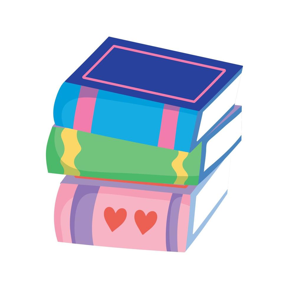 libros apilados literatura leer aprender icono aislado vector