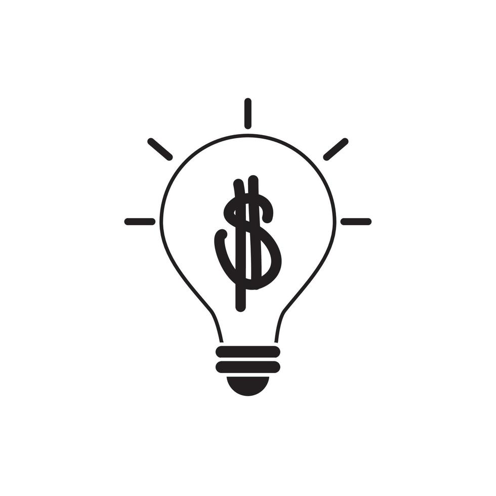 money business financial bulb creativity solution line style icon vector