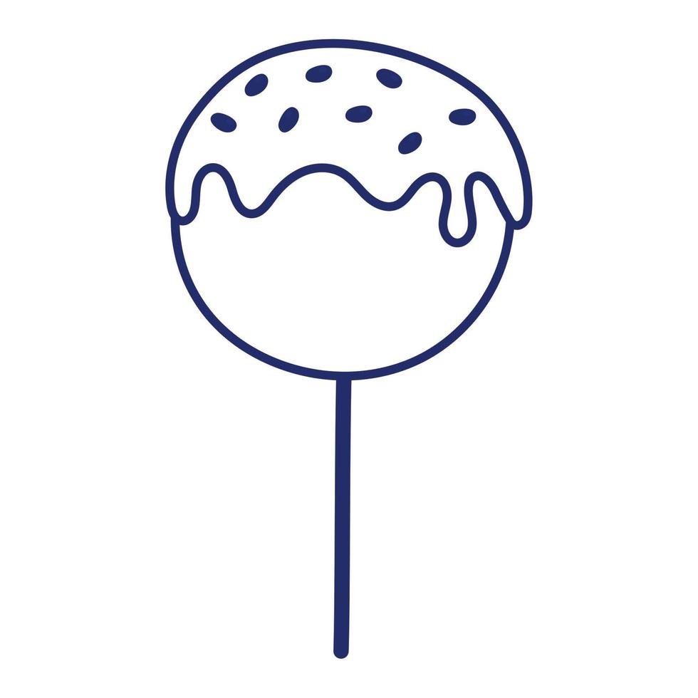 happy birthday sweet candy in stick confectionery isolated icon line style vector