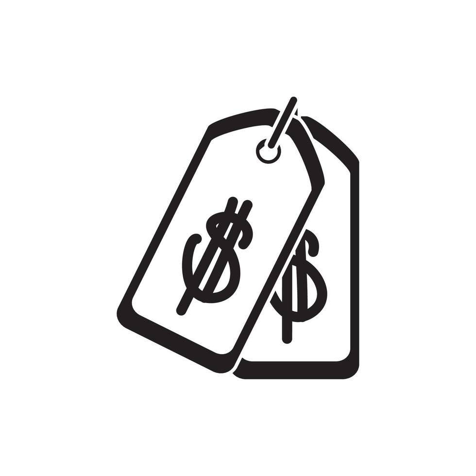 tag prices commerce money business financial line style icon vector