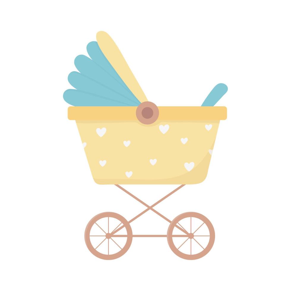 baby shower pram carryage newborn isolated icon vector