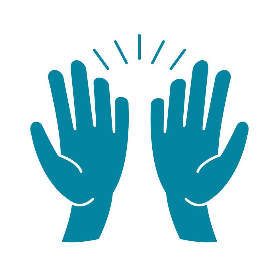 happy friendship day celebration hands high five silhouette style icon vector