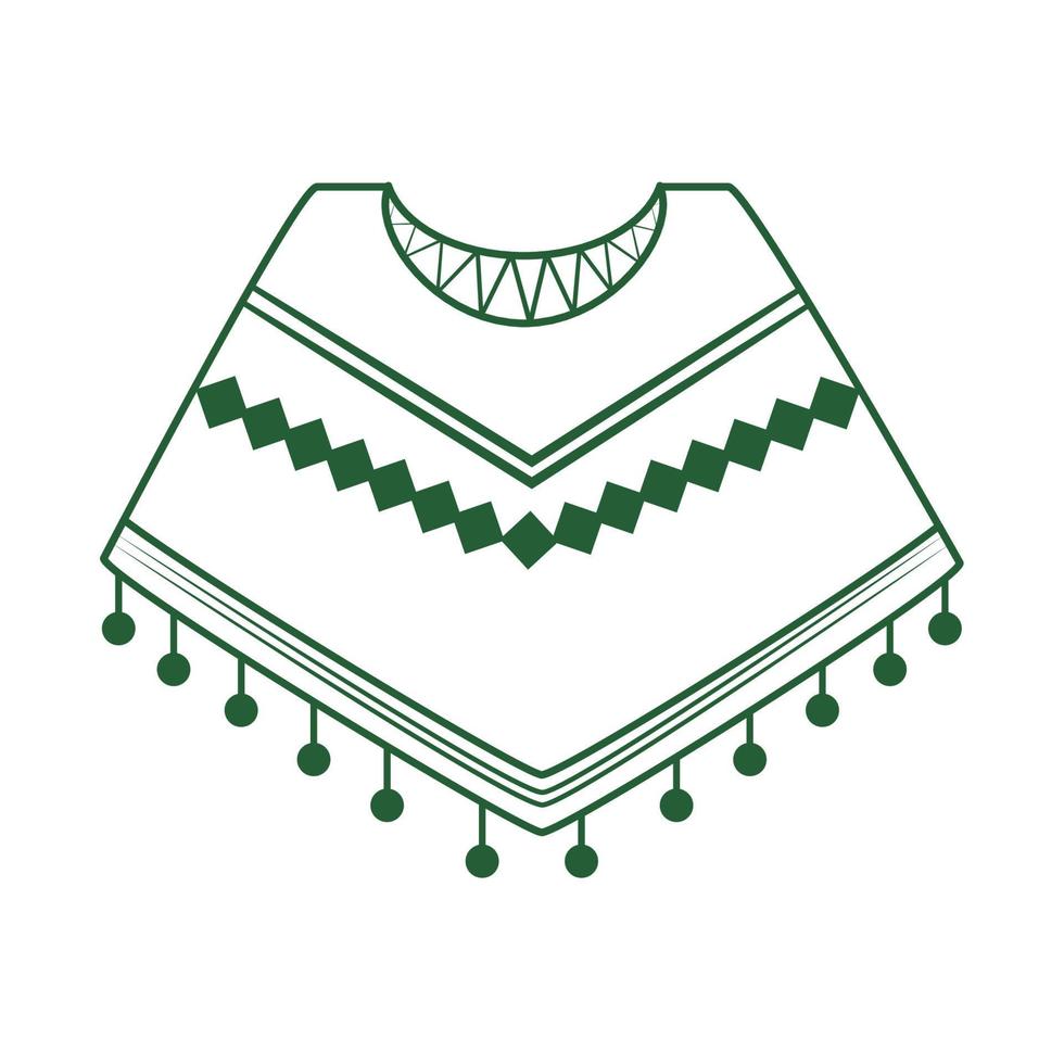 poncho ropa cinco de mayo icono de estilo de línea de celebración mexicana vector