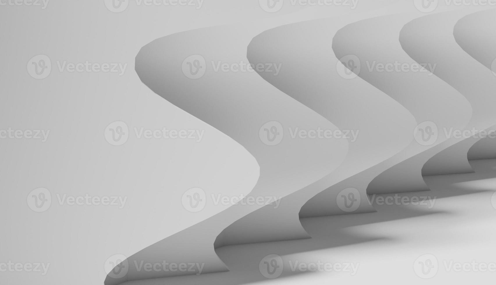Abstract white background with geometric figures arranged together until shadows 3D rendering. photo