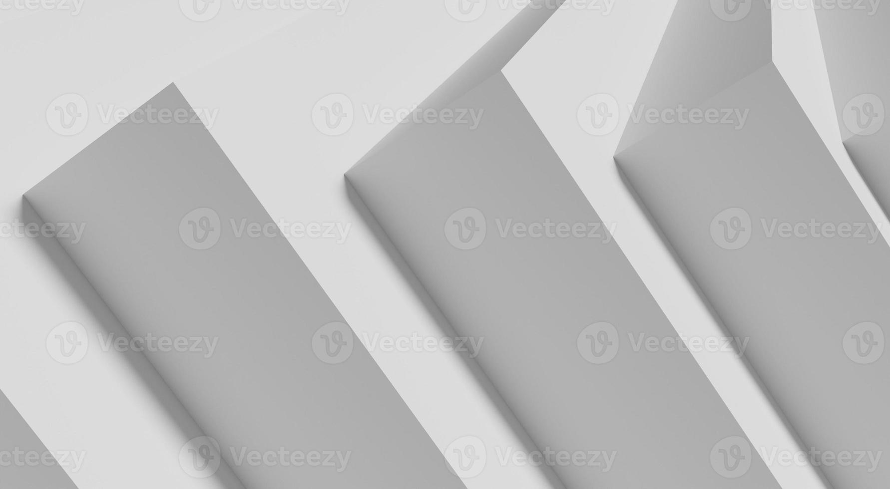 Abstract white background with geometric figures arranged together until shadows 3D rendering. photo