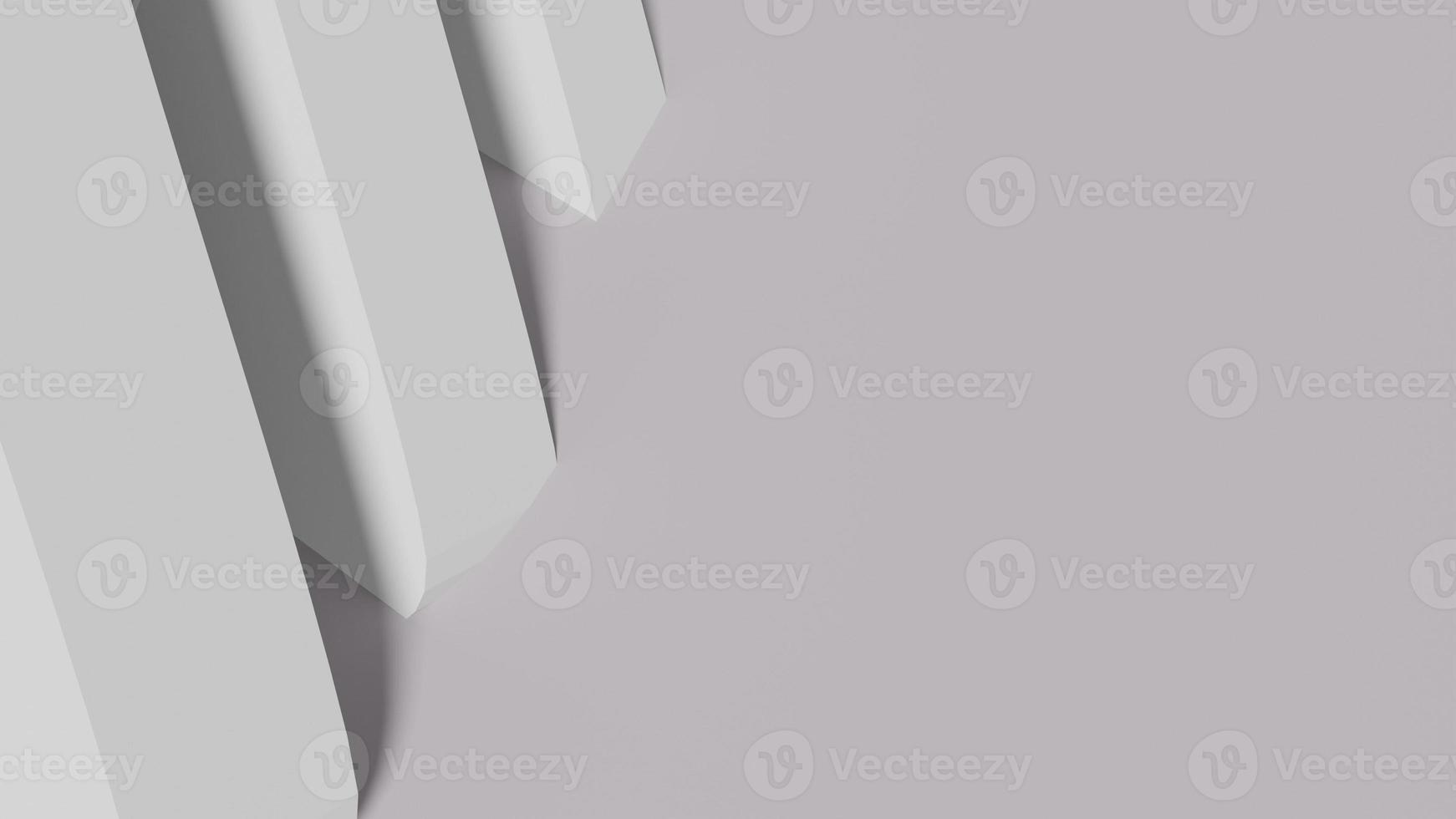 Abstract white background with geometric figures arranged together until shadows 3D rendering. photo