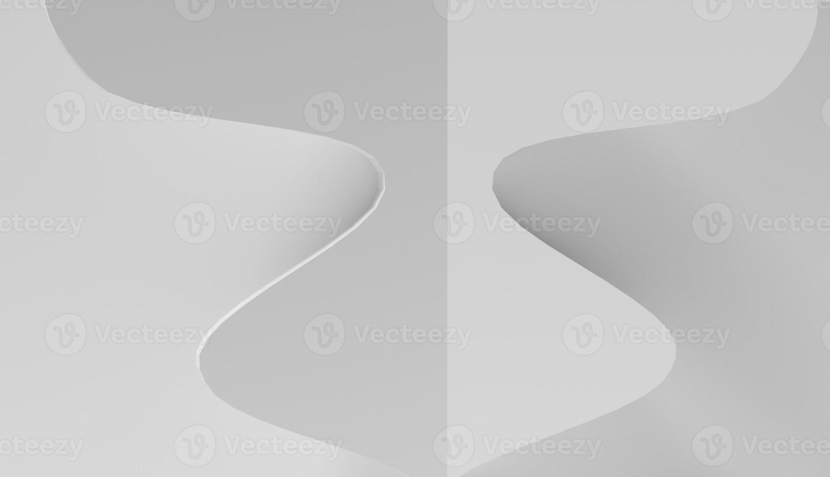 Abstract white background with geometric figures arranged together until shadows 3D rendering. photo